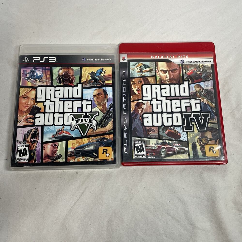 PlayStation PS3 Grand Theft Auto Lot 4 And 5-Great Condition